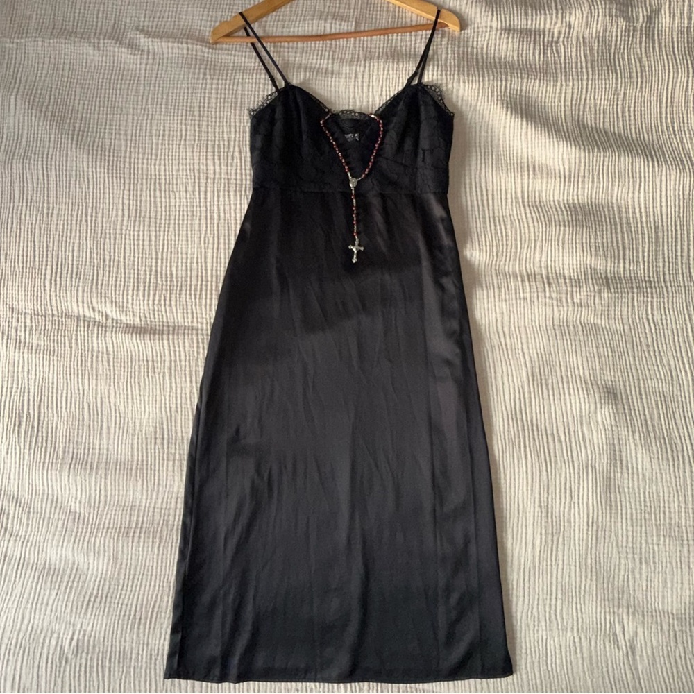 Black Slip Midi Dress